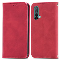 Handytasche Stand Schutzhülle Flip Leder Hülle S04D für OnePlus Nord CE 5G Rot