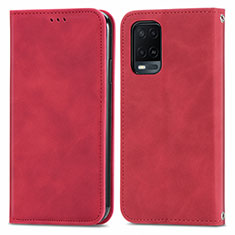 Handytasche Stand Schutzhülle Flip Leder Hülle S04D für Oppo A54 4G Rot