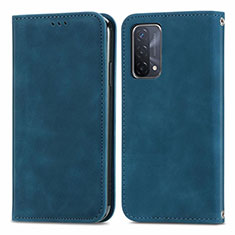 Handytasche Stand Schutzhülle Flip Leder Hülle S04D für Oppo A54 5G Blau