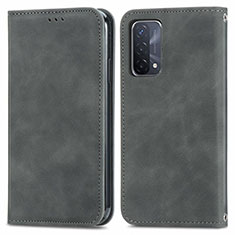 Handytasche Stand Schutzhülle Flip Leder Hülle S04D für Oppo A54 5G Grau