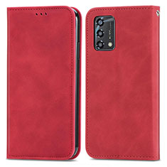 Handytasche Stand Schutzhülle Flip Leder Hülle S04D für Oppo A74 4G Rot