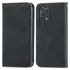 Handytasche Stand Schutzhülle Flip Leder Hülle S04D für Oppo A74 4G Schwarz