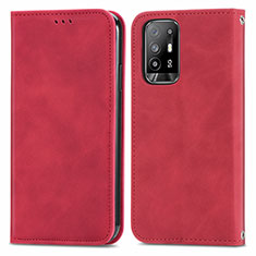 Handytasche Stand Schutzhülle Flip Leder Hülle S04D für Oppo A94 5G Rot