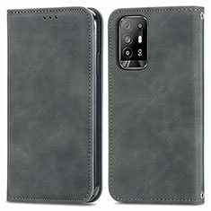 Handytasche Stand Schutzhülle Flip Leder Hülle S04D für Oppo A95 5G Grau