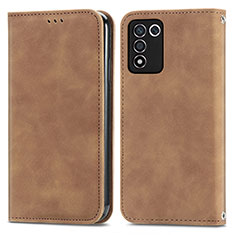 Handytasche Stand Schutzhülle Flip Leder Hülle S04D für Oppo K9S 5G Braun