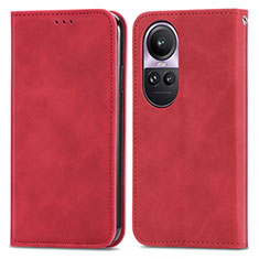 Handytasche Stand Schutzhülle Flip Leder Hülle S04D für Oppo Reno10 Pro 5G Rot