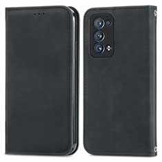 Handytasche Stand Schutzhülle Flip Leder Hülle S04D für Oppo Reno6 Pro+ Plus 5G Schwarz