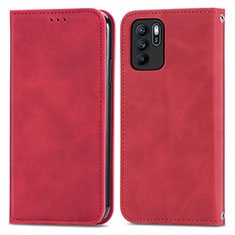 Handytasche Stand Schutzhülle Flip Leder Hülle S04D für Oppo Reno6 Z 5G Rot