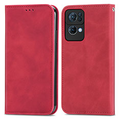 Handytasche Stand Schutzhülle Flip Leder Hülle S04D für Oppo Reno7 Pro 5G Rot