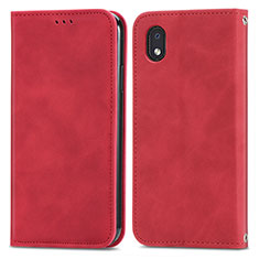 Handytasche Stand Schutzhülle Flip Leder Hülle S04D für Samsung Galaxy A01 Core Rot