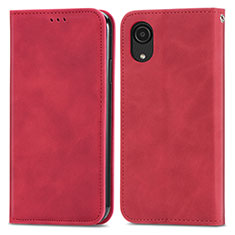 Handytasche Stand Schutzhülle Flip Leder Hülle S04D für Samsung Galaxy A03 Core Rot