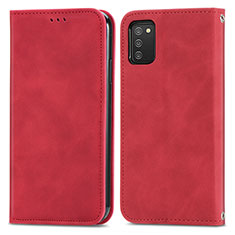 Handytasche Stand Schutzhülle Flip Leder Hülle S04D für Samsung Galaxy A03s Rot