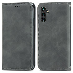 Handytasche Stand Schutzhülle Flip Leder Hülle S04D für Samsung Galaxy A04s Grau