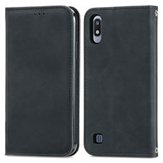 Handytasche Stand Schutzhülle Flip Leder Hülle S04D für Samsung Galaxy A10 Schwarz