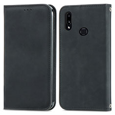 Handytasche Stand Schutzhülle Flip Leder Hülle S04D für Samsung Galaxy A10s Schwarz