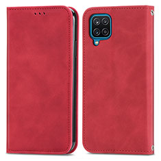 Handytasche Stand Schutzhülle Flip Leder Hülle S04D für Samsung Galaxy A12 Nacho Rot