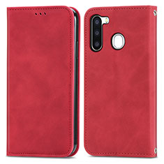 Handytasche Stand Schutzhülle Flip Leder Hülle S04D für Samsung Galaxy A21 European Rot