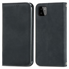 Handytasche Stand Schutzhülle Flip Leder Hülle S04D für Samsung Galaxy A22 5G Schwarz