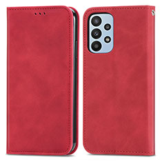 Handytasche Stand Schutzhülle Flip Leder Hülle S04D für Samsung Galaxy A23 5G Rot