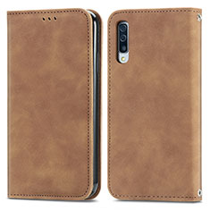 Handytasche Stand Schutzhülle Flip Leder Hülle S04D für Samsung Galaxy A30S Braun