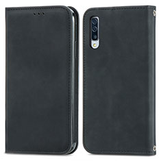 Handytasche Stand Schutzhülle Flip Leder Hülle S04D für Samsung Galaxy A30S Schwarz