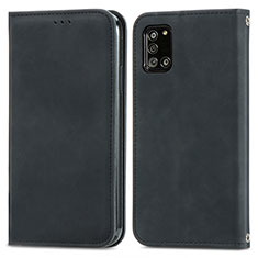 Handytasche Stand Schutzhülle Flip Leder Hülle S04D für Samsung Galaxy A31 Schwarz