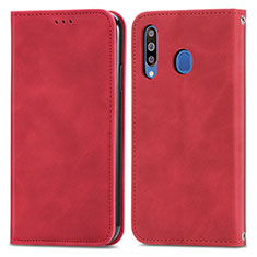 Handytasche Stand Schutzhülle Flip Leder Hülle S04D für Samsung Galaxy A40s Rot