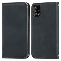 Handytasche Stand Schutzhülle Flip Leder Hülle S04D für Samsung Galaxy A51 4G Schwarz