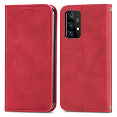 Handytasche Stand Schutzhülle Flip Leder Hülle S04D für Samsung Galaxy A52s 5G Rot