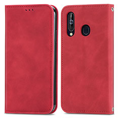 Handytasche Stand Schutzhülle Flip Leder Hülle S04D für Samsung Galaxy A60 Rot