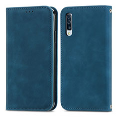 Handytasche Stand Schutzhülle Flip Leder Hülle S04D für Samsung Galaxy A70S Blau