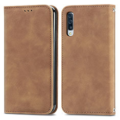 Handytasche Stand Schutzhülle Flip Leder Hülle S04D für Samsung Galaxy A70S Braun