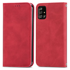 Handytasche Stand Schutzhülle Flip Leder Hülle S04D für Samsung Galaxy A71 4G A715 Rot