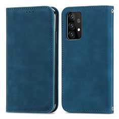 Handytasche Stand Schutzhülle Flip Leder Hülle S04D für Samsung Galaxy A72 4G Blau