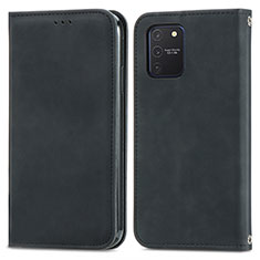 Handytasche Stand Schutzhülle Flip Leder Hülle S04D für Samsung Galaxy A91 Schwarz