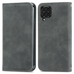 Handytasche Stand Schutzhülle Flip Leder Hülle S04D für Samsung Galaxy F62 5G Grau
