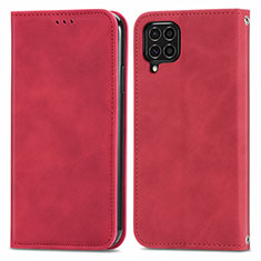 Handytasche Stand Schutzhülle Flip Leder Hülle S04D für Samsung Galaxy F62 5G Rot