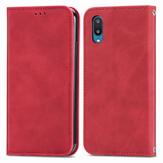 Handytasche Stand Schutzhülle Flip Leder Hülle S04D für Samsung Galaxy M02 Rot