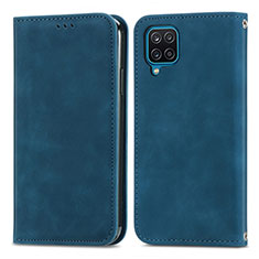 Handytasche Stand Schutzhülle Flip Leder Hülle S04D für Samsung Galaxy M12 Blau