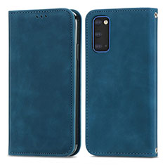 Handytasche Stand Schutzhülle Flip Leder Hülle S04D für Samsung Galaxy S20 Blau