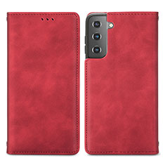 Handytasche Stand Schutzhülle Flip Leder Hülle S04D für Samsung Galaxy S21 FE 5G Rot