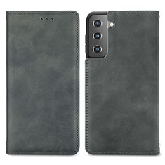 Handytasche Stand Schutzhülle Flip Leder Hülle S04D für Samsung Galaxy S21 Plus 5G Grau