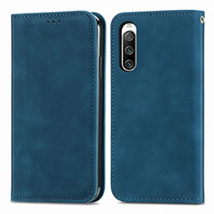 Handytasche Stand Schutzhülle Flip Leder Hülle S04D für Sony Xperia 10 IV Blau