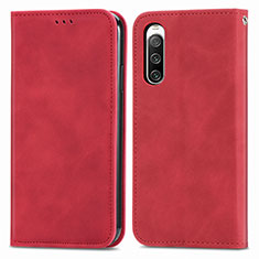 Handytasche Stand Schutzhülle Flip Leder Hülle S04D für Sony Xperia 10 IV Rot