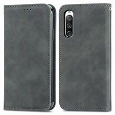 Handytasche Stand Schutzhülle Flip Leder Hülle S04D für Sony Xperia 10 IV SOG07 Grau