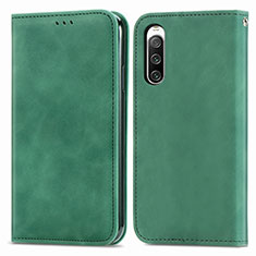 Handytasche Stand Schutzhülle Flip Leder Hülle S04D für Sony Xperia 10 V Grün