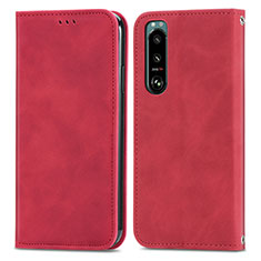 Handytasche Stand Schutzhülle Flip Leder Hülle S04D für Sony Xperia 5 III Rot