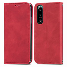 Handytasche Stand Schutzhülle Flip Leder Hülle S04D für Sony Xperia 5 IV Rot