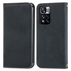 Handytasche Stand Schutzhülle Flip Leder Hülle S04D für Xiaomi Mi 11i 5G (2022) Schwarz