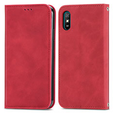 Handytasche Stand Schutzhülle Flip Leder Hülle S04D für Xiaomi Redmi 9A Rot